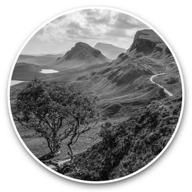 Vinyl Stickers (Set of 2) 15cm (bw) - Quiraing Mountains Isle of Skye Scotland Laptop Tablet Luggage Scrapbook #37294