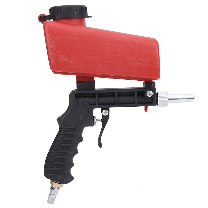 Pneumatic Sandblasting Gun, 90 PSI Gravity Small Handheld Sand Blaster
