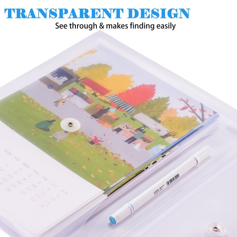 Legal Size Plastic Envelopes with String Tie Closure, 1-1/4" Expansion