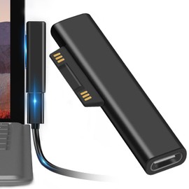 type-c to Surface Rapid Charging Adapter [15V/3A 65W] PD Rapid Charging Adapter, Compatible with Surface Pro 6/5/4/3/GO, Surface book1, book2, Surface Laptop, Tablet, Automatic Adhesion, Prevents