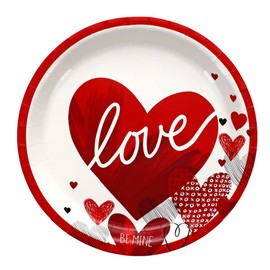 Greenbrier Valentine's Day Paper Plates & Napkins - Party Supplies for 18 Guests (Love & Hearts)