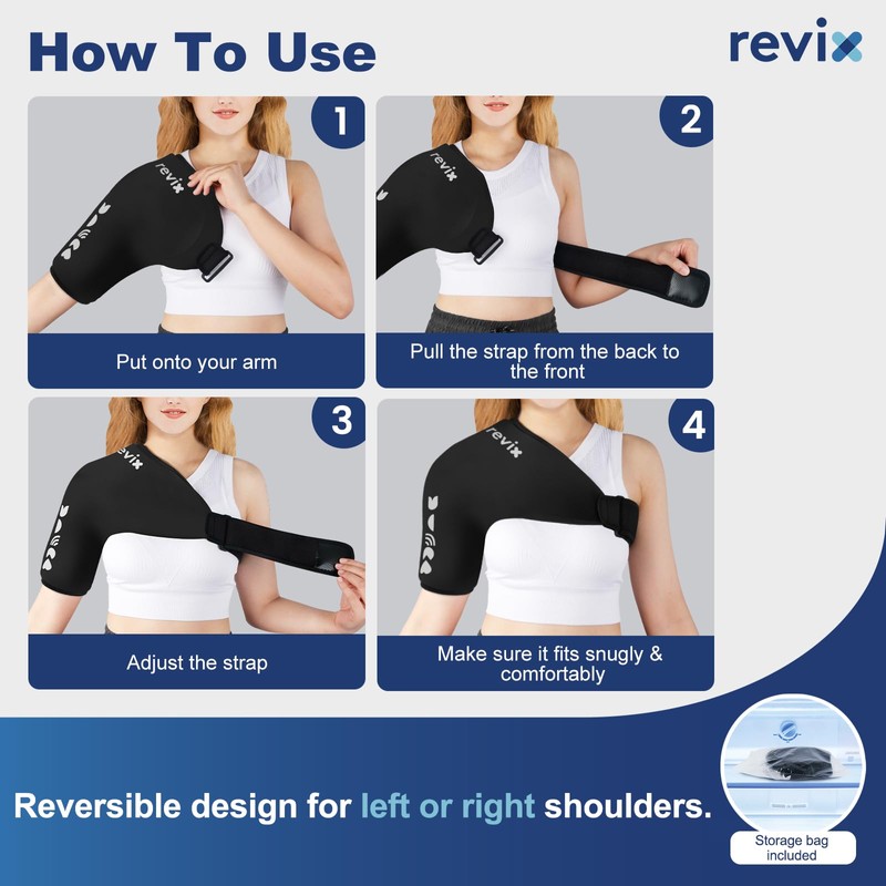 REVIX Shoulder Ice Pack Wrap for Rotator Cuff Cold Therapy,