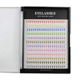 12Rows 240Pcs 10D Colorful Individual Premade Fans False Eyelashes Mixed 12 Colors Volume Eye Lashes Extensions Makeup Cluster Eyelashes 8/10/12/13/14/15/16mm Available (16MM)