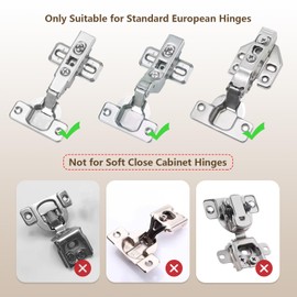 YQSLBULKY 20 Pieces Cabinet Hinge Restrictor Clips for Frameless Cabinet Hinges,86 Degree Opening Hinge Angle Restriction Clip, Only for European Full Overlay Kitchen Cabinet Door Hinges