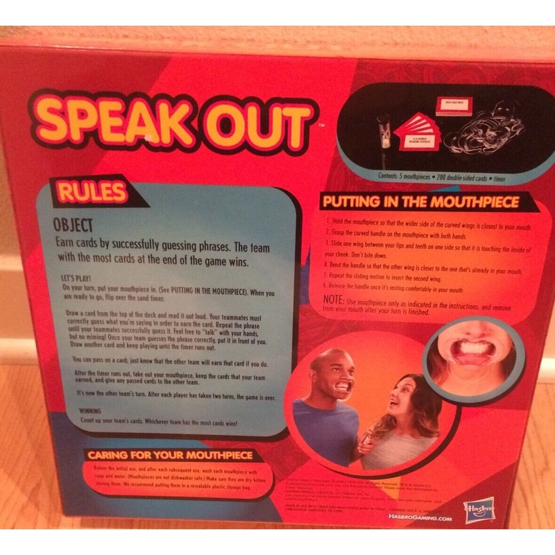 Hasbro Speak Out Mouth Piece Party Board Game New In