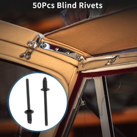 TUCKBOLD Dome Head Large Flange Blind Rivets Black 50 Pcs 4mm Grip Diameter 8mm Grip Length 8mm Flange Diameter Iron