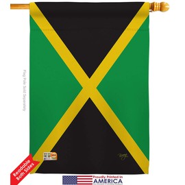 Nationality Jamaica Garden House Flags Kit Regional Nation International World Country Particular Area Small Decorative Gift Yard Banner Double-Sided Made in USA 28 X 40