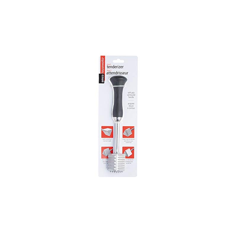 Amco Houseworks 4-in-1 Metal Meat Tenderiser Mallet, 23 cm (9"),