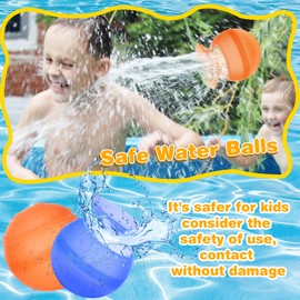 10Pcs Reusable Water Balloons, Water Ball for Beach Toys, Summer Toys, Easy Quick Fill & Self-Sealing Water Bombs, Soft Silicone Water Splash Ball, Best Gift for Kids