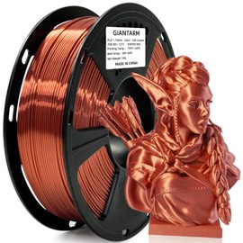 GIANTARM 3D Printer Filament, Silk Copper Pla Filament, 1Kg(2.2lbs) Spool, 1.75mm Dimension Accuracy +/- 0.03mm, 3D Printing Filament
