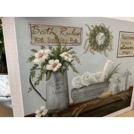 Scentsational Craft Company Bath rules wash brush outhouse country bathroom farmhouse home decor wood sign