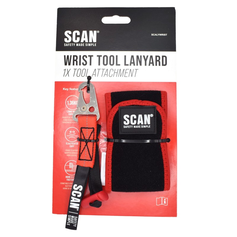 Scan Interchangeable Wrist Tool Lanyard, Stainless Steel D-Ring 1.36kg Tool