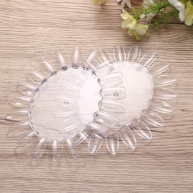 Lurrose Acrylic Clear Round Nail Art Tips Display Practice Wheel Display Chart Nail Diy Tool for Kids Girls Boys Home Salon Use 10pcs