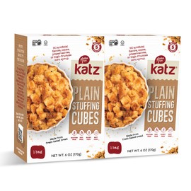 Katz Gluten Free Plain Stuffing Cubes. Create Your Stuffing Mix For Your Holiday And Everyday Cooking Needs, With No Artificial Flavors, Colors, Or Preservatives. Dairy Free, Soy Free, Nut Free, Kosher 2-Pack (6 Oz)