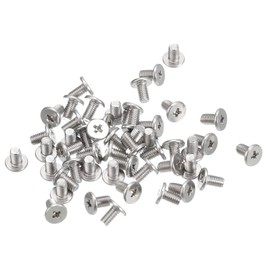 uxcell M3-0.5 x 5mm 50Pcs Flat Round Head Screws 304 Stainless Steel Phillips Drive Machine Screws Hardware Fastener for Furniture Connection