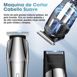 Kit de Maquina para Cortar Cabello, 17 En 1 Cortadora de Cabello para Hombre, Recargable Rasuradora Electrica Hombre con Recortadora de Barba, IPX7 Impermeable, Cortapelos Inalámbrico y 5 Peines Guía