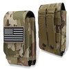 Molle Phone Pouch, Dual-Compartment Tactical Phone Pouch with Us Flag