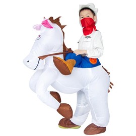 JYZCOS Inflatable Cowboy Horse Rider Costume Kid Size - Colour: Brown
