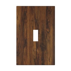 Retro Brown Wood Grain Texture 1 Gang Light Switch Plate Decorative Single Toggle Wall Plate Cover Electrical Switchplate Faceplate for Bedroom Room Decorate