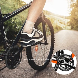 HUAYUE 2 PCS Bike Chain Guard Protector, Bicycle Sprocket Cover Chain Wheel Crankset Guard Protector 42/44T Chainring Guard Plastic Chain Wheel Protector Cover Accessories for Mountain Bike, Black