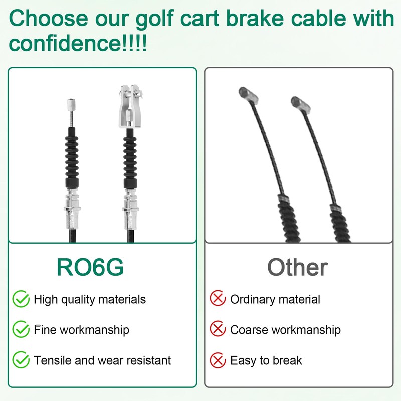 RO6G Golf Cart Brake Cable Replacement Club Car DS Brake