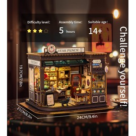 BookTop DlY Dollhouse Kit，Book Nook kit,Miniature House kit with Music Box,iniature House Kit,Magic Coffee'Shop，for Adults and Teens for Family and Friends.（Magic Coffee'Shop）