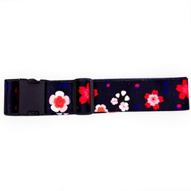 Teeoff Luggage Straps Suitcase Belts Travel Bag Accessories Adjustable (Sakura Black Red - 2 Pack, 220CM)