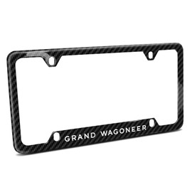 iPick Image Made for Jeep Grand Wagoneer Black Real 3K Carbon Fiber 50 States 4 Holes License Plate Frame