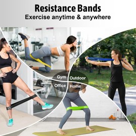 Resistance Bands for Working Out, Exercise Bands Resistance Bands Set with 5 Resistance Levels, Multi-Colored Workout Bands for Indoor & Outdoor Fitness, Leg Strength Training, Yoga (Multicolor)
