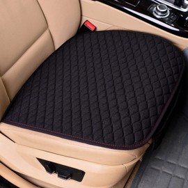 Car Seat Cushion Seat Covers Universal Linen Seat Covers Front Seat Covers Rear Seat Covers Breathable Car Vehicle Seat Protector Black (2 Front Seat Covers)