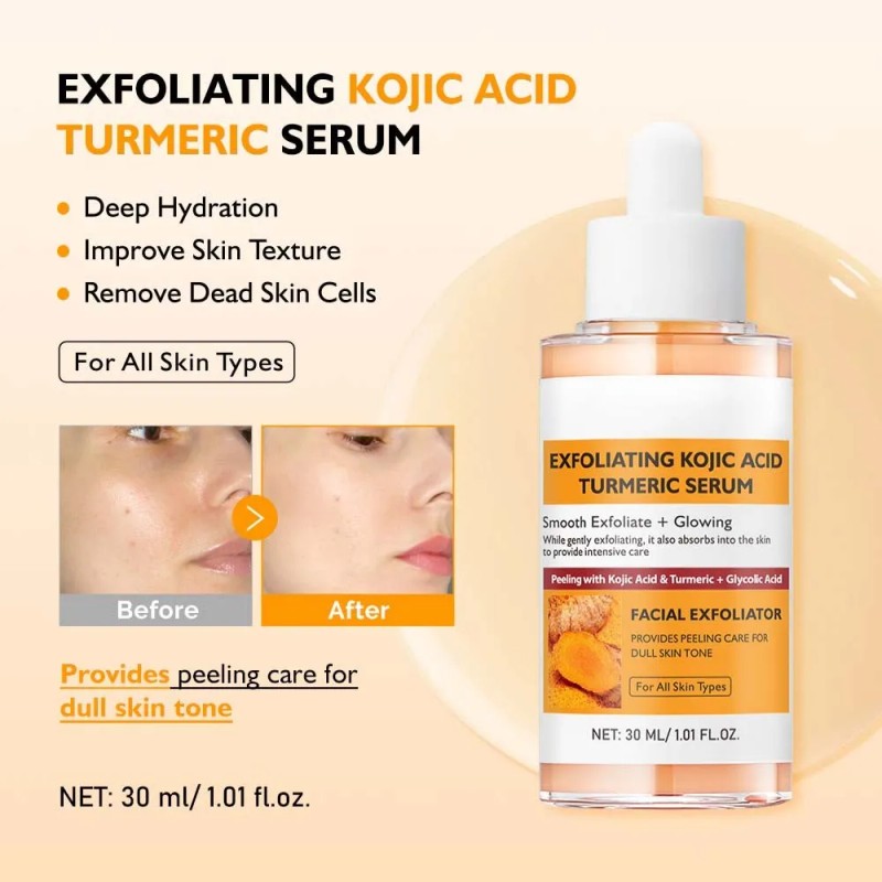 Srum Exfoliante De Crcuma, Corrector Iluminador De Manchas