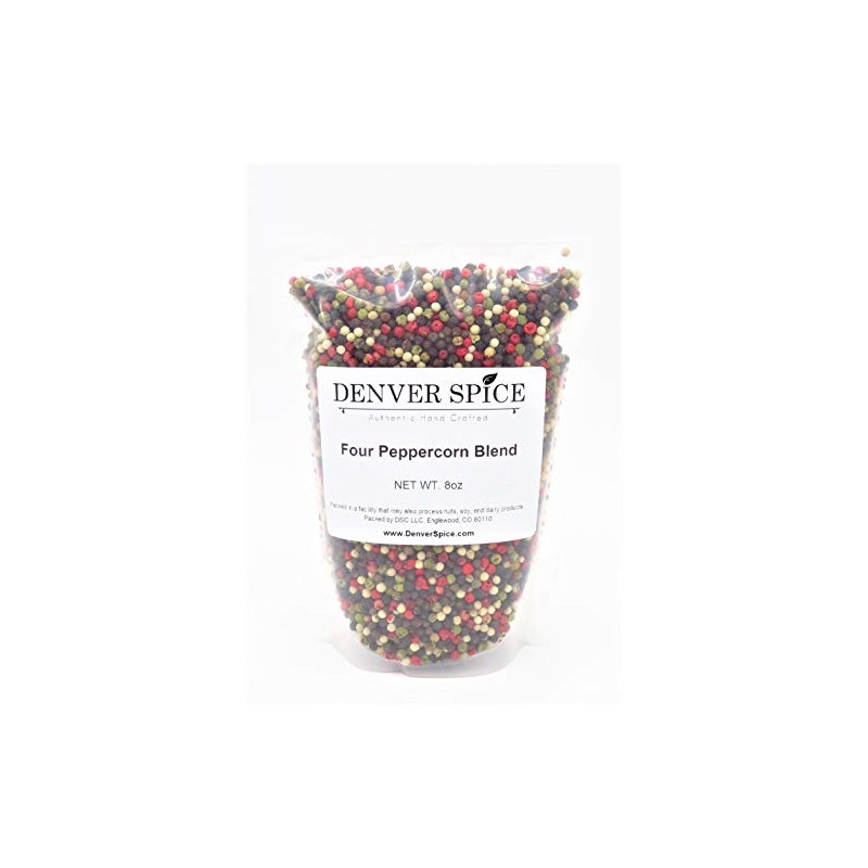 Four Peppercorn Blend, Rainbow - 1/2Lb (8oz) Colorful Classic Peppermill