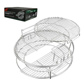 DOLAMOTY Expander Rack Kit for Big Green Egg Large Accessories Replacement Parts, Stainless Steel Rack for Eggspander for BGE 5 Piece Kit Conveggtor Basket with Removable Cooking System
