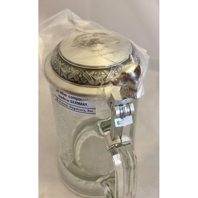 GLASS TIMBER WOLF GLASS BEER STEIN Designed by JAMES MEGER