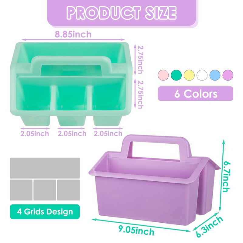 Find Scrapblooms Plastic Caddy For Classroom,Office,Home,6-pack Storage Caddy For Pencil,Pen,Craft