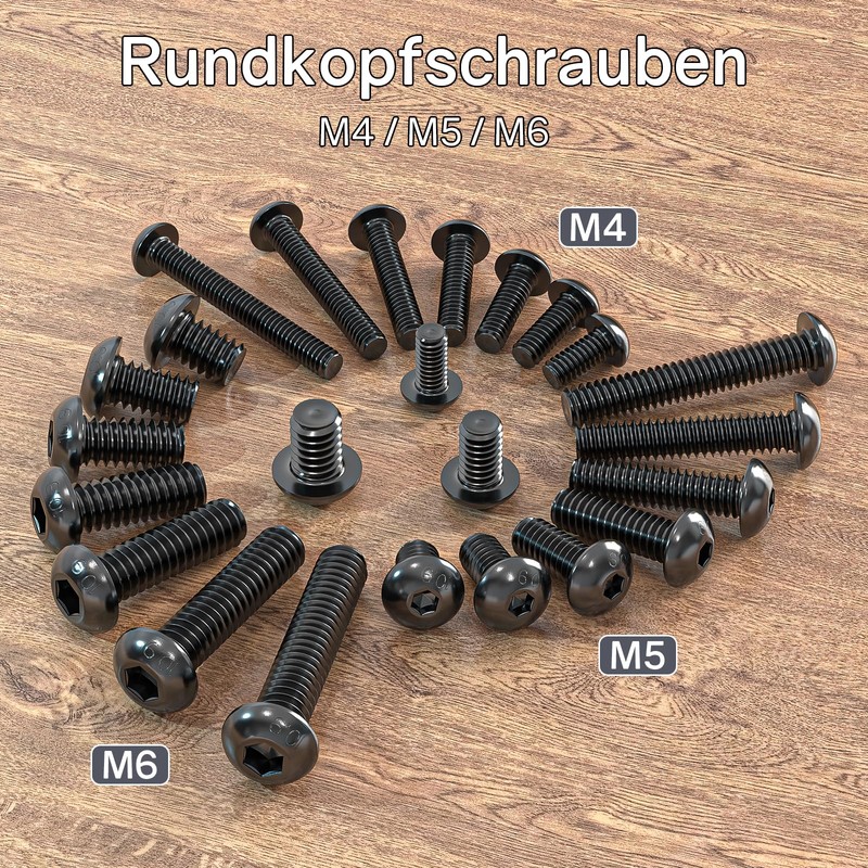 ORTAVA Pack of 20 M4 x 10 round head screws,