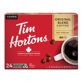Tim Hortons Original Blend, Medium Roast Coffee, Single-Serve K-Cup Pods Compatible with Keurig Brewers, 24 Count(Pack of 1)(Packaging may vary)