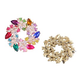 Glitter Rhinestone Brooch for Women Girl - Bling Spark Flower Coat Collar Crystal Brooch for Women Girl (2)