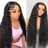 Water Wave Lace Front Wigs Human Hair Pre Plucked Bleached