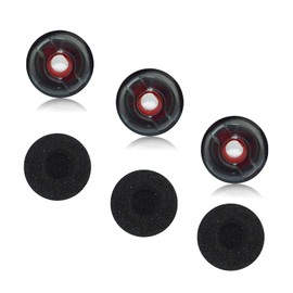 Replacement Ear Tip with Foam Covers For Plantronics Voyager 5200 Series / 5210/5220 / 5200 UC Bluetooth Headsets (Large)