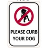 Please Curb Your Dog Sign (Aluminum Sign 7 X 10)