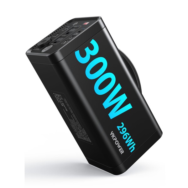 YKPOWER Portable Power Station 300W(Peak 600W), 296 Wh/80000mAh Fast Charging,