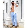 TRFIC Men's Linen Pants Casual Buttoned Yoga Pants Baggy Elastic