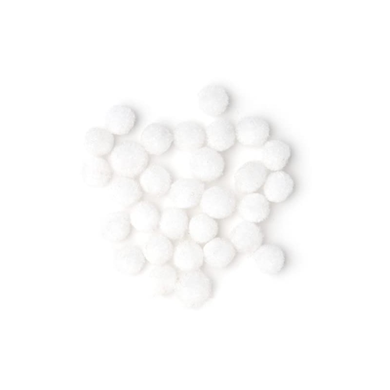 Cousin DIY White 7mm Pom, 30 Pack
