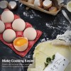 Ceramic Egg Tray 6-Cup Egg Holder Container for Fridge (Red,