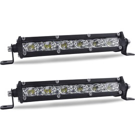 YOMTOVM 2PCS 7 Inch Ultra-Slim LED Lights Bars, 60W 10000LM Driving Light Pods Work Lights Waterproof Spot Flood Combo Beam for Trucks Tractor Off Road ATV UTV SUV Boat