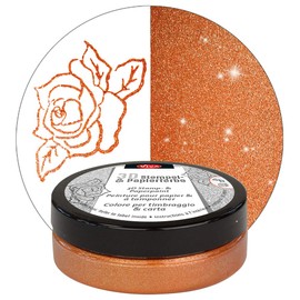 Viva Decor® 3D Stamp & Paper Colour (Copper, 50 ml) Stamp Ink for Paper, Cardboard, Ink Pad - Craft Paint for Wedding, Scrapbook, Children and Much More