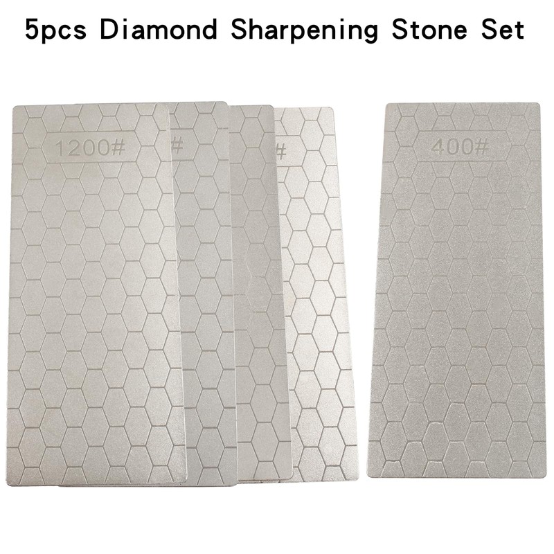 Coufce Versatile 5-Piece Diamond Sharpening Stone Set, Honeycomb Surface Diamond