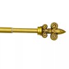Manual Fleur de Lis Gold Metal Wall Hanging Rod with