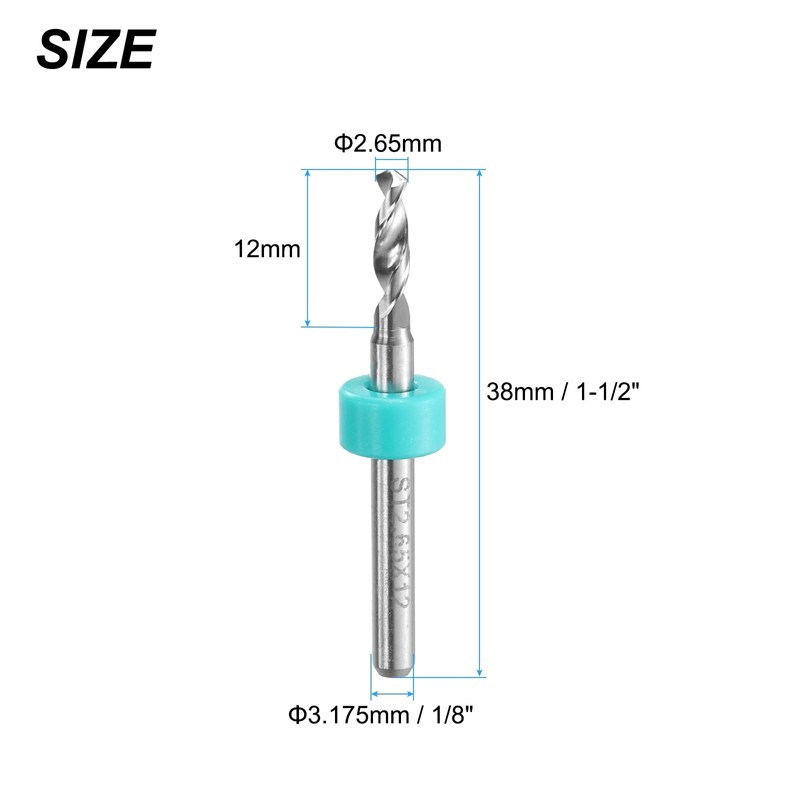 sourcing map PCB Drill Bits 2.65mm Tungsten Carbide Rotary Tool
